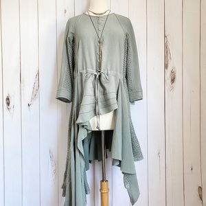 Beautiful Byron Lars Flowy Gray Blouse